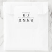 LiFe HAcKEr Chemische Elemente Regelmäßiges Tabell Quadratischer Aufkleber (Tasche)
