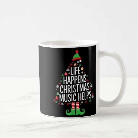 Life Happens Christmas Music Helps Matching Family Kaffeetasse (Rechts)