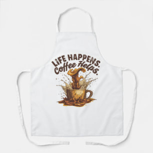 Life Happens Coffee HeAll-Over Print Schürze, Mitt Schürze