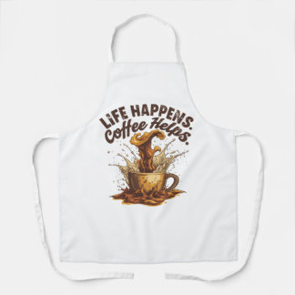 Life Happens Coffee HeAll-Over Print Schürze, Mitt Schürze