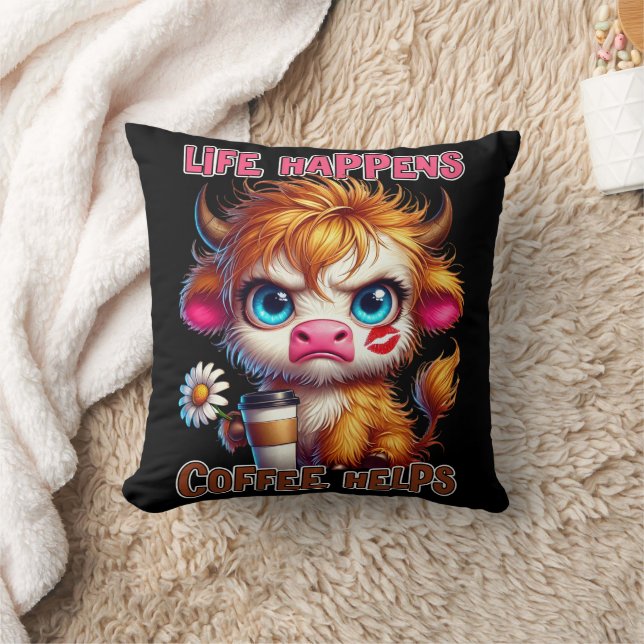 Life Happens Coffee Helps  Kissen (Decke)