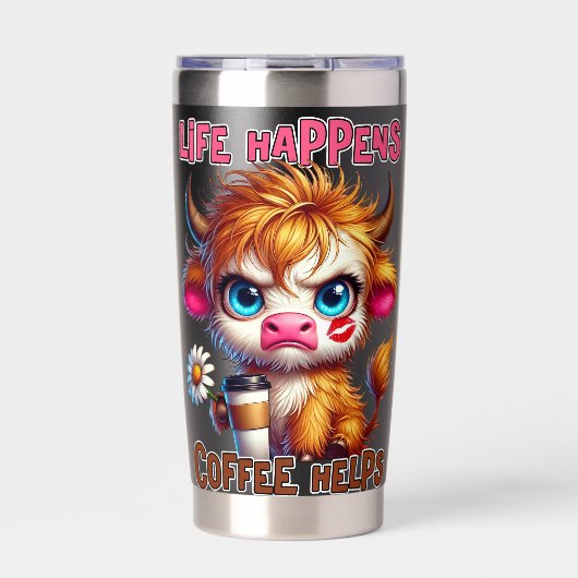 Life Happens Coffee Helps  Thermobecher (Vorderseite)