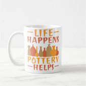 Life Happens Pottery Helps Pottery Kaffeetasse (Links)