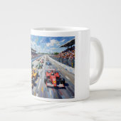 Life in Motion – Indy Car Racing Oil Painting Jumbo-Tasse (Vorderseite Rechts)
