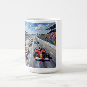 Life in Motion – Indy Car Racing Oil Painting Kaffeetasse (Mittel)