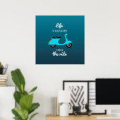Life Inspiration Zitat Blue Ombre Poster (Heimbüro)