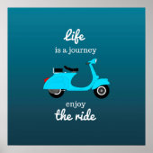 Life Inspiration Zitat Blue Ombre Poster (Vorne)