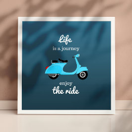 Life Inspiration Zitat Blue Ombre Poster
