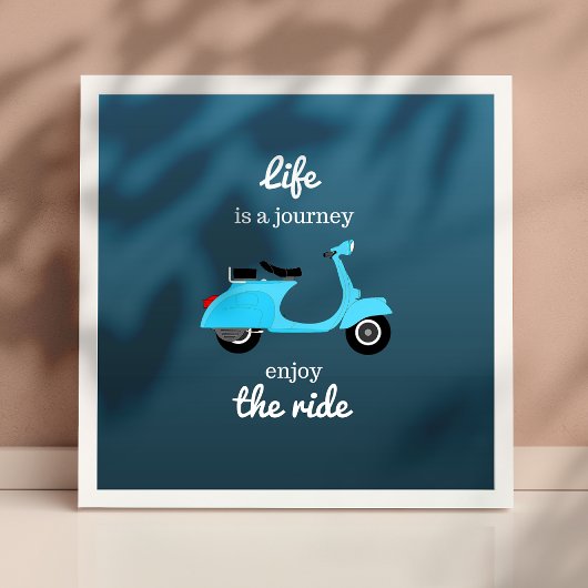 Life Inspiration Zitat Blue Ombre Poster