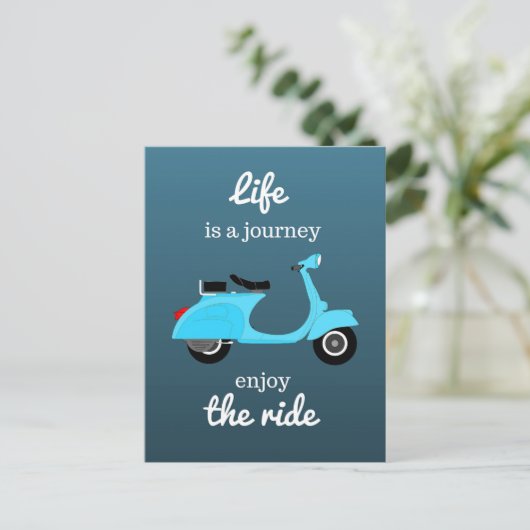Life Inspiration Zitat Blue Ombre Postkarte (Stehend Vorderseite)