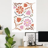 Life Is A Balance Of Holding Boho Wildflower Quote Poster (Heimbüro)
