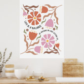 Life Is A Balance Of Holding Boho Wildflower Quote Poster (Küche)
