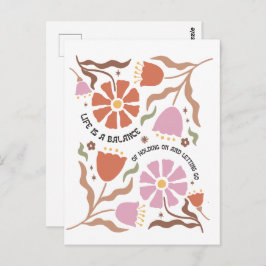 Life Is A Balance Of Holding Boho Wildflower Quote Postkarte