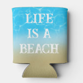 Life is a beach funny tote bag summer gift sand dosenkühler (Rückseite)