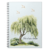 Life is a dream Tree Birds Notizblock (Vorderseite)