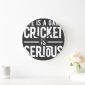 life is a game cricket is serious große wanduhr (Zuhause)