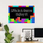 "Life is a Game" Positives Wall Art Poster (Heimbüro)