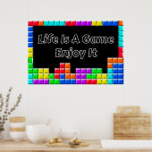 "Life is a Game" Positives Wall Art Poster (Küche)