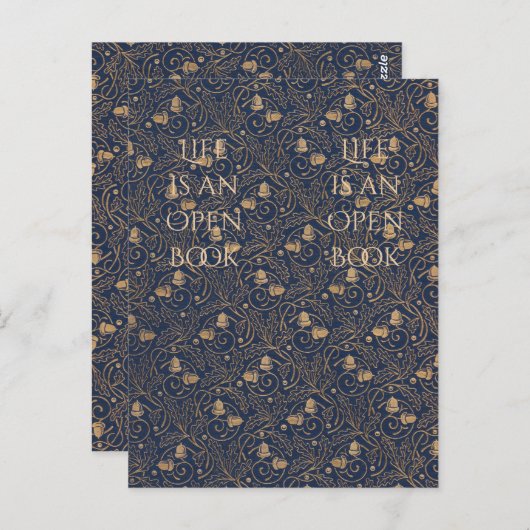 "Life is a Open Book"-Lesezeichen Postkarte (Vorne/Hinten)