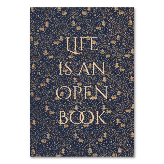 "Life is a Open Book"-Lesezeichen Tischnummer (Rückseite)