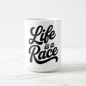 Life is a Race Custom-Cut Vinyl Motivational Kaffeetasse (Mittel)