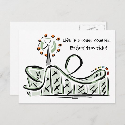 Life is a Roller Coaster. Enjoy the Ride! Postcard Postkarte (Vorne/Hinten)