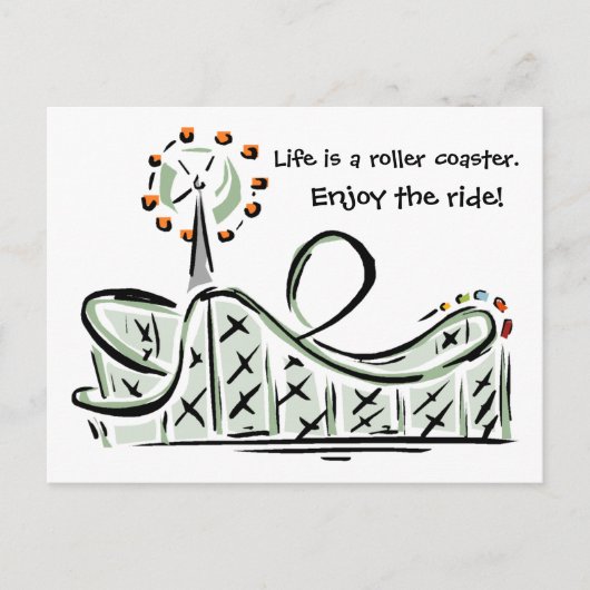 Life is a Roller Coaster. Enjoy the Ride! Postcard Postkarte (Vorderseite)