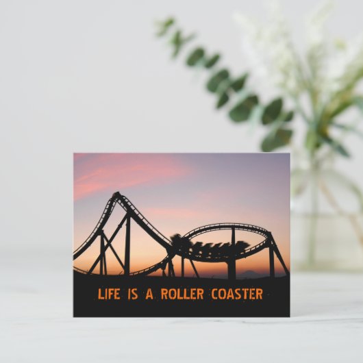 Life Is A Roller Coaster  Postkarte (Stehend Vorderseite)