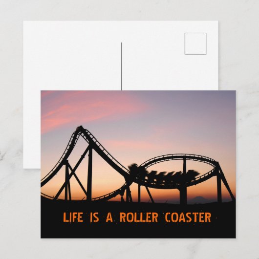 Life Is A Roller Coaster  Postkarte (Vorne/Hinten)