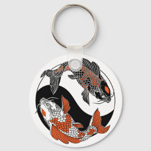 Life is about balance. Two koi and yin yang symbol Schlüsselanhänger