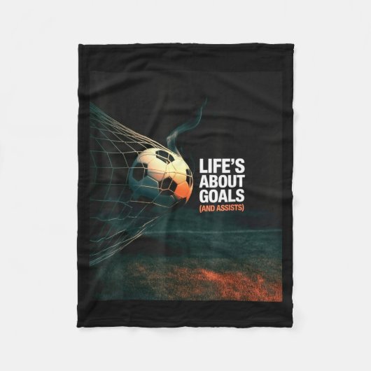 Life Is About Soccer Goals Ists Quote Cool Footbal Fleecedecke (Vorderseite)