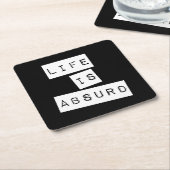 Life is Absurd Black Rechteckiger Pappuntersetzer (angewinkelt)
