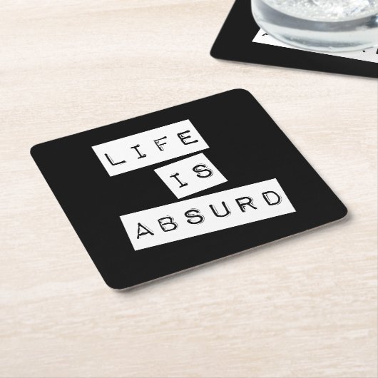 Life is Absurd Black Rechteckiger Pappuntersetzer (angewinkelt)
