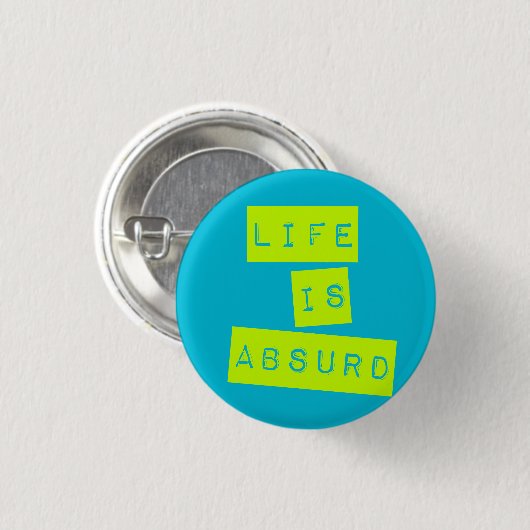 Life is Absurd Blue Lime Green Button (Vorne & Hinten)