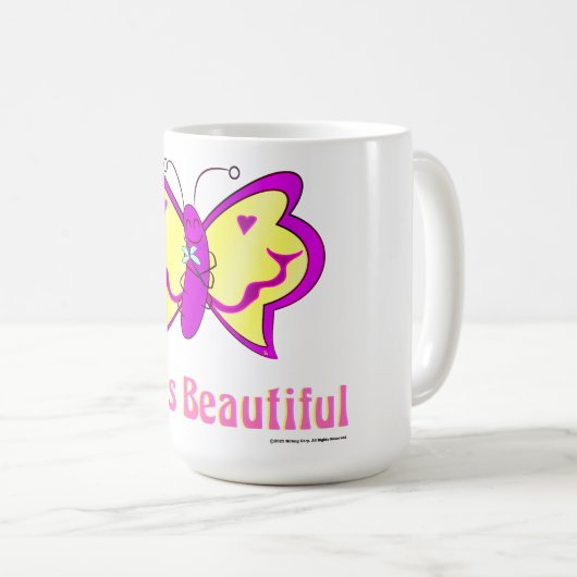Life Is Beautiful Butterfly Kaffeetasse (VorderseiteRechts)