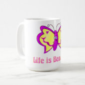 Life Is Beautiful Butterfly Kaffeetasse (Vorderseite Links)