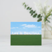 "Life Is Beautiful" Landscape Postkarte (Stehend Vorderseite)