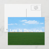 "Life Is Beautiful" Landscape Postkarte (Vorne/Hinten)