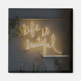 Life is Beautiful Neon Lights Magnet