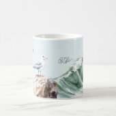 Life is Beautiful Sea Bird Ocean Wave Dragonfly Kaffeetasse (Mittel)