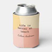 Life is better at beach yellow orange boho rustic dosenkühler (Kanne Vorderseite)