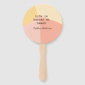 Life is better at beach yellow orange boho rustic fächer (Rückseite)