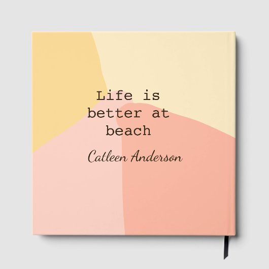 Life is better at beach yellow orange boho rustic  gästebuch (Rückseite)