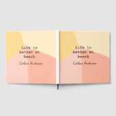 Life is better at beach yellow orange boho rustic  gästebuch (Voll)
