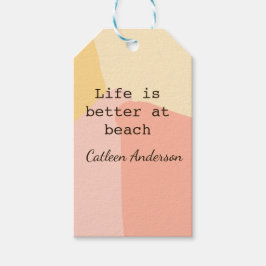 Life is better at beach yellow orange boho rustic  geschenkanhänger