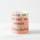 Life is better at beach yellow orange boho rustic  kaffeetasse (Mittel)
