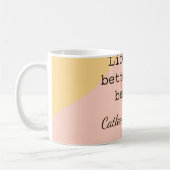 Life is better at beach yellow orange boho rustic  kaffeetasse (Links)