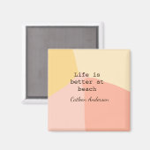 Life is better at beach yellow orange boho rustic  magnet (Vorderseite/Rückseite)