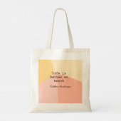 Life is better at beach yellow orange boho rustic  tragetasche (Rückseite)