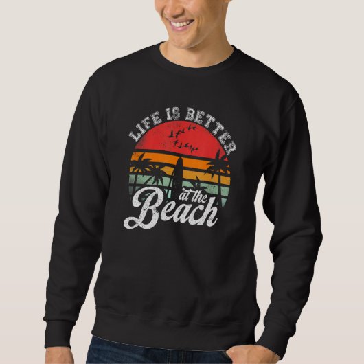 Life Is Better At The Beach Funny Jamaica Rasta Re Sweatshirt (Vorderseite)